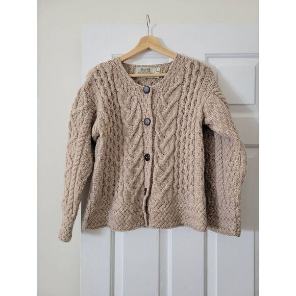 Aran Sweater Market Cable Knit Cardigan S - Picture 2 of 9